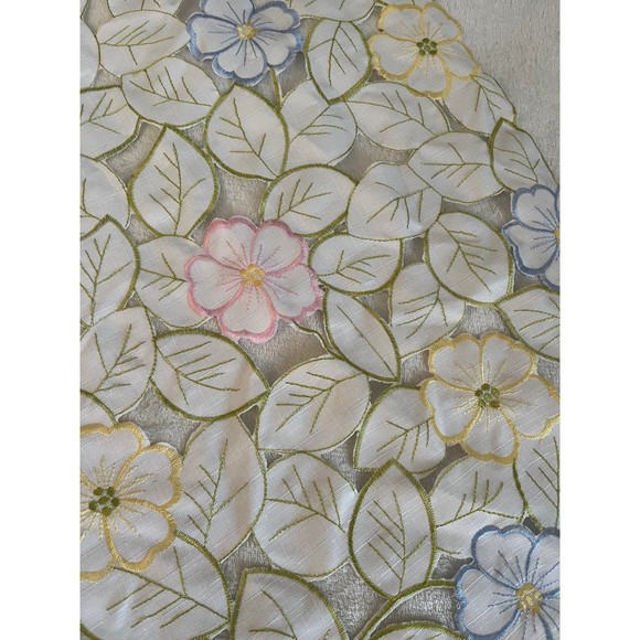 Spring Sam Hedeya Table Runner pastel flowers 70” long - Picture 3 of 11